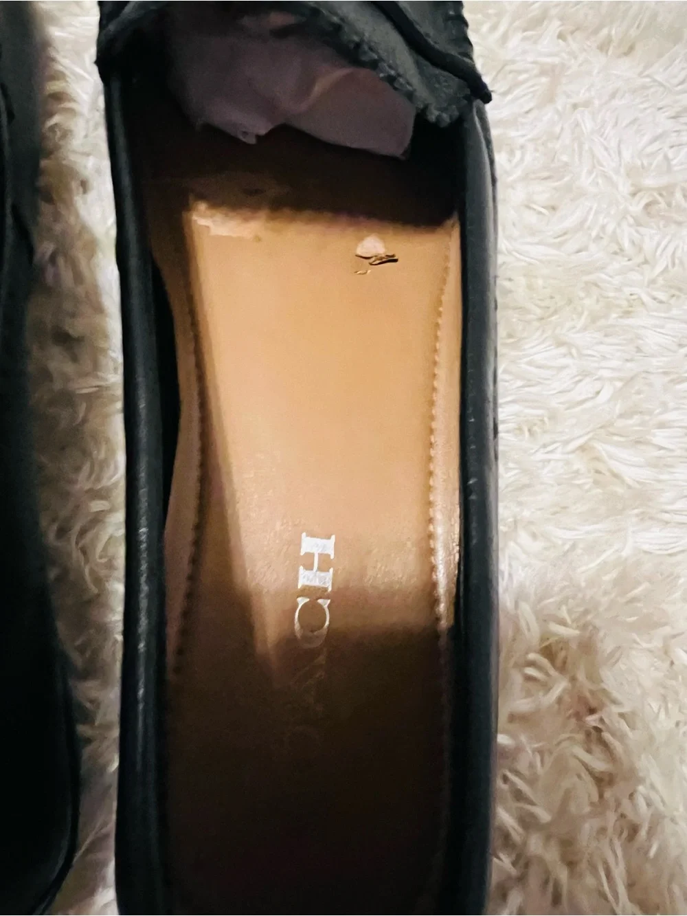COACH Odette Black Pebbled Leather Loafers